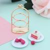 1/12 Dollhouse Miniature Dessert Pan Cake Stand Fruit Tray Doll Kitchen Toys