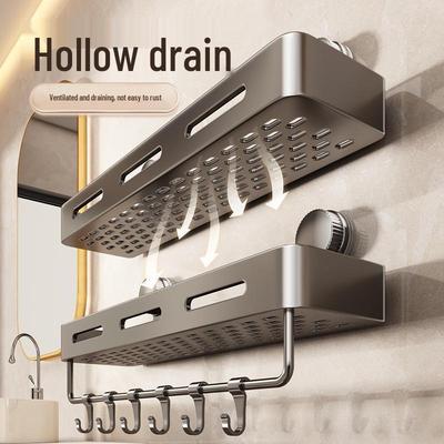 Suction Cup No-Drill Wall-Mounted Bathroom Storage Rack