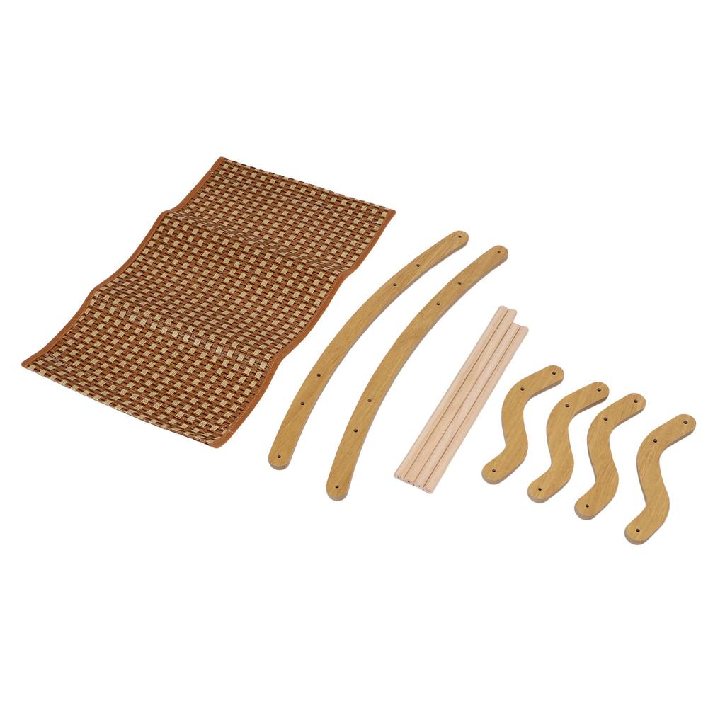 Elevated Cat Hammock Bed Removable Washable Wooden Rattan Mat Breathable Raised Pet Cot for Cats Small Dogs