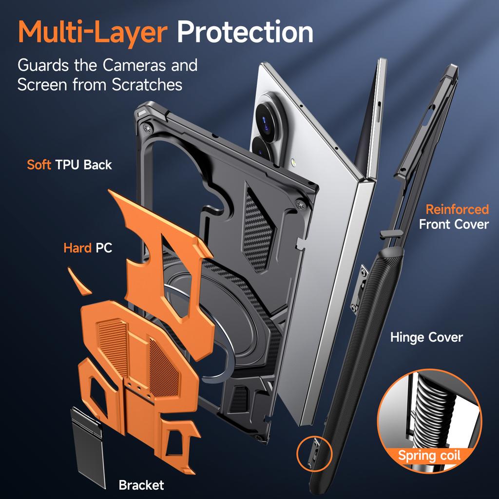 Europe, America and Other Cross-border Applicable Samsung Fold8 Mobile Phone Case, Military Grade Anti-drop Zfold7 Folding Screen Mobile Phone Protect