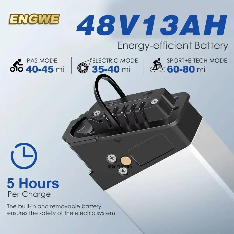 ENGWEI EP-2 Boost Electric Bicycle 250W Motor 48V13AH Removable Battery E-Bike 20Inch Fat Tire All Terrain Folding Electric Bike