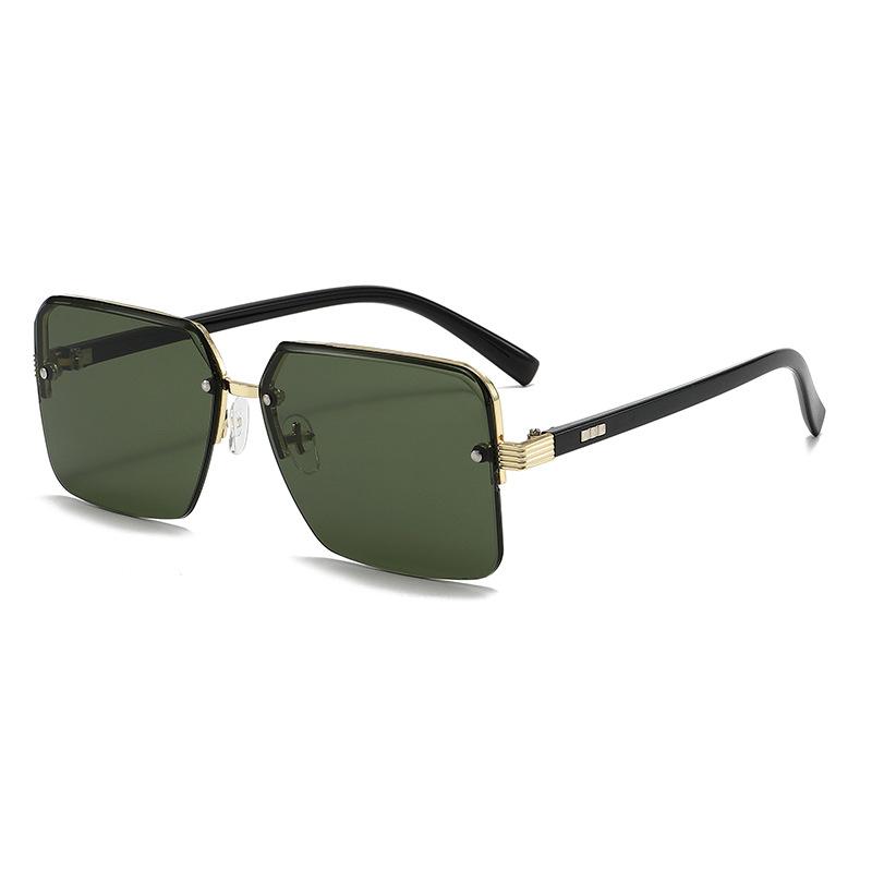 New fashion men's trendy sunglasses square PC sunglasses women's street shooting sunscreen sunshade copy half frame sunglasses