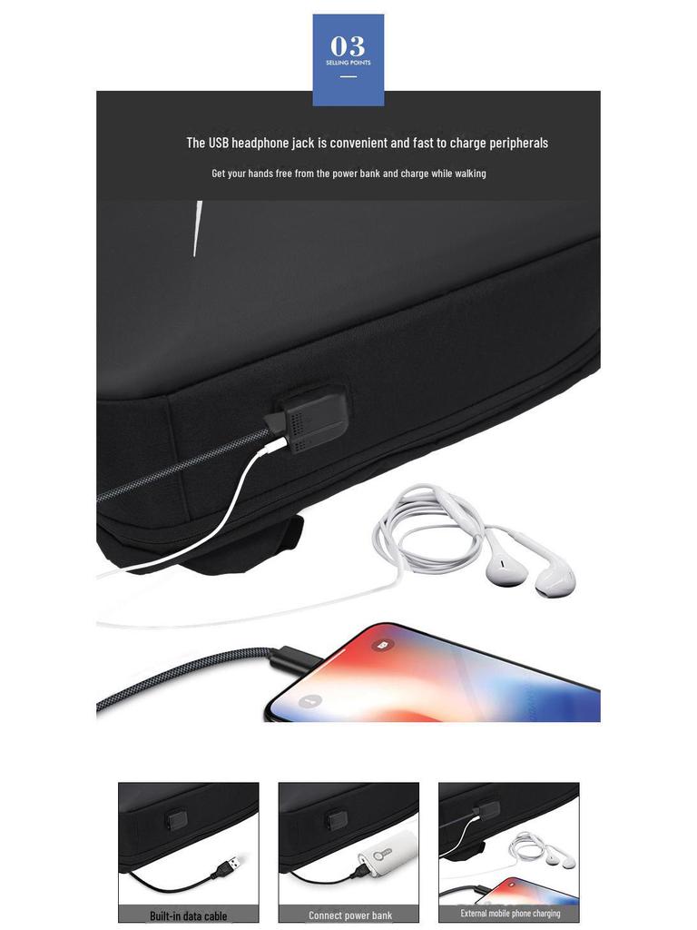 Men’s High-End Waterproof Travel Backpack with Laptop Compartment