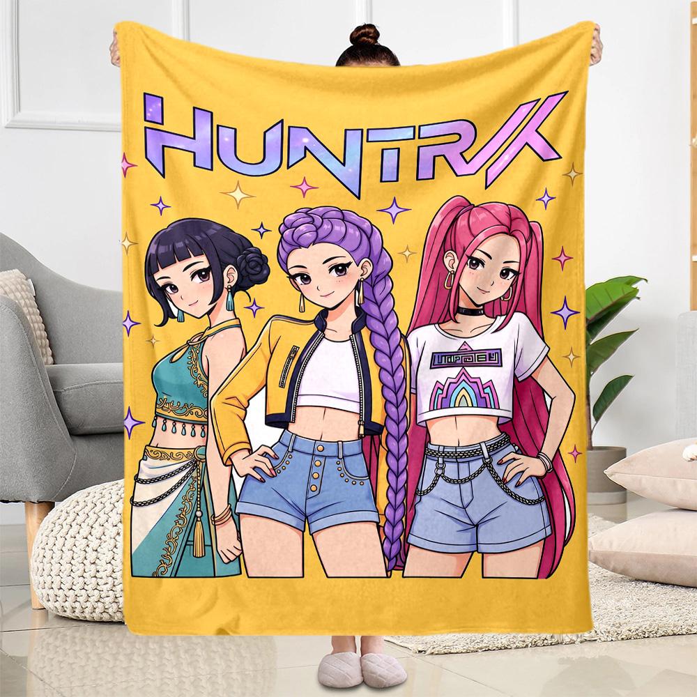 Galactic Fashion Heroes Blanket Durable Comfort Suitable for Office Seaside Bedding All-Season Use Digital Print