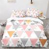 Marble Duvet Cover Full King Microfiber Geometric Bedding Set Abstract Triangle Comforter Cover For Kid Adult Teen Bedroom Decor
