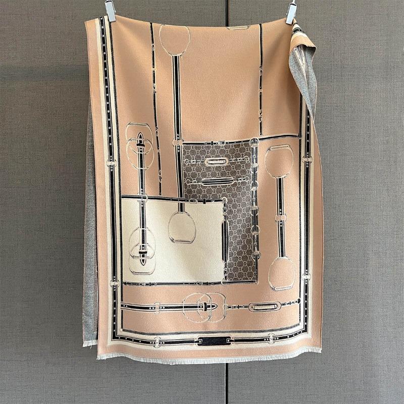 Autumn New Cashmere Tassel Scarf Women's Fashion Age-reducing Jacquard Scarf Warm and Thickened Large Shawl