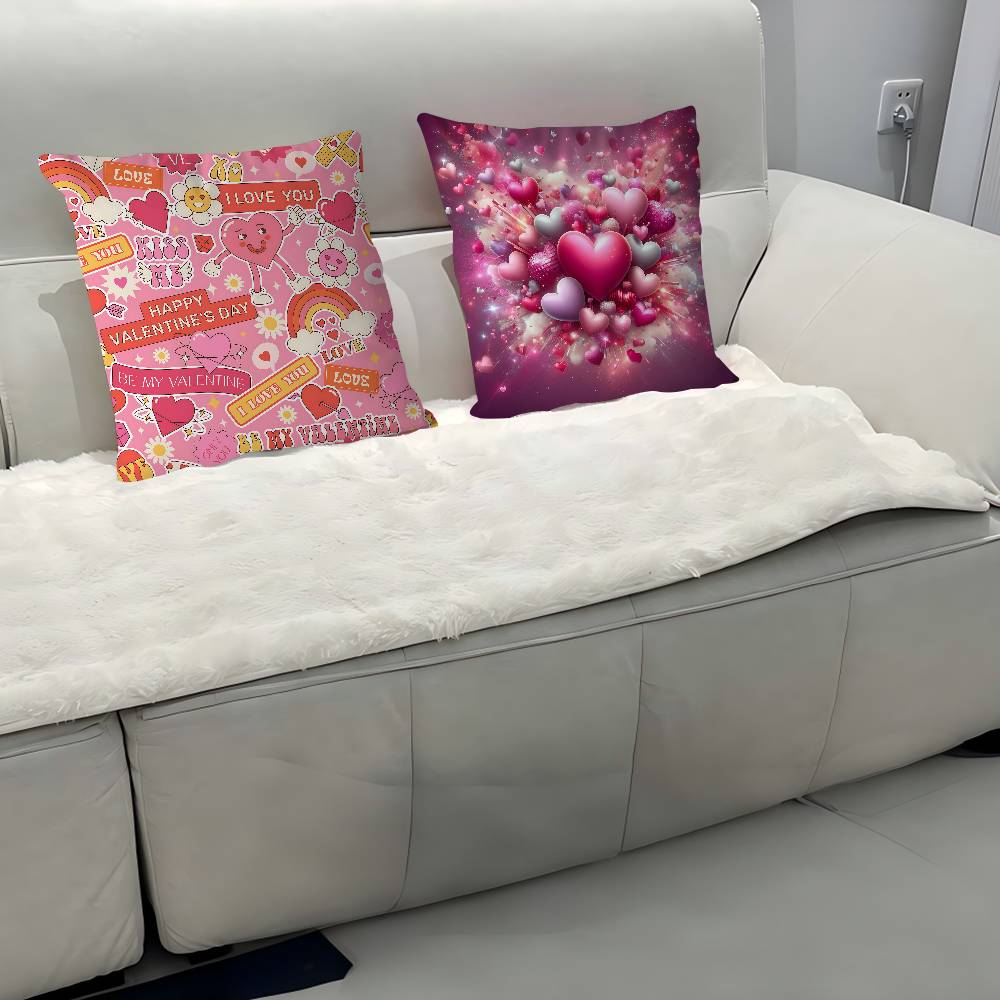 Valentines Day Pillowcase Toon Gift Cushion Cover Bedroom Home Sofa Chair Seat Decor Pillow Case