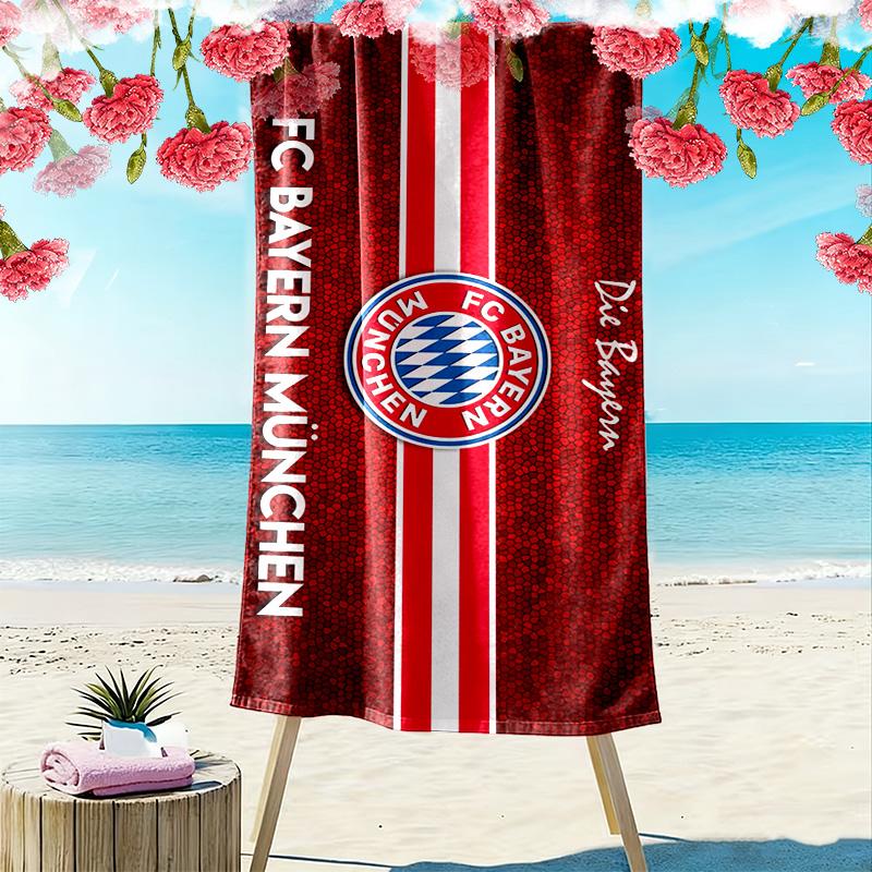 Asciugamano da Spiaggia con Stampa FC Bayern Monaco, Asciugamano Grande Morbido Asciugatura Rapida per Spiaggia Campeggio Nuoto