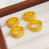 Elegant Sandy Gold Filigree Ring Weave Design Ancient Ring Classic Banquet Jewelry  Women