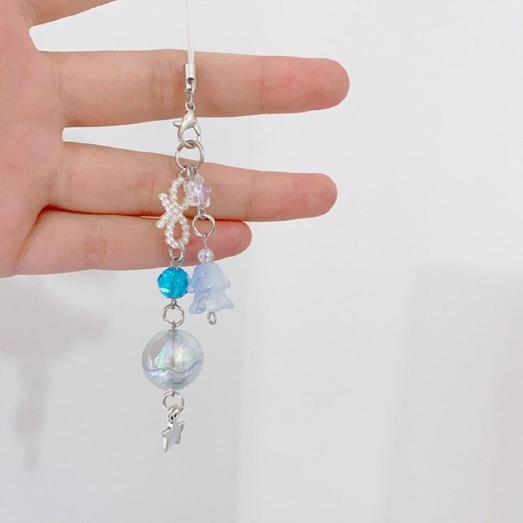 Phone Charm Jellyfish Flower Pendant Keychain Keyring Bag Ornament Jewelry Gift