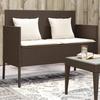 VidaXL Garden Bench with Cushions, Patio Seat, Terrace Chair, Outdoor Backyard Balcony Park Furniture, 365772