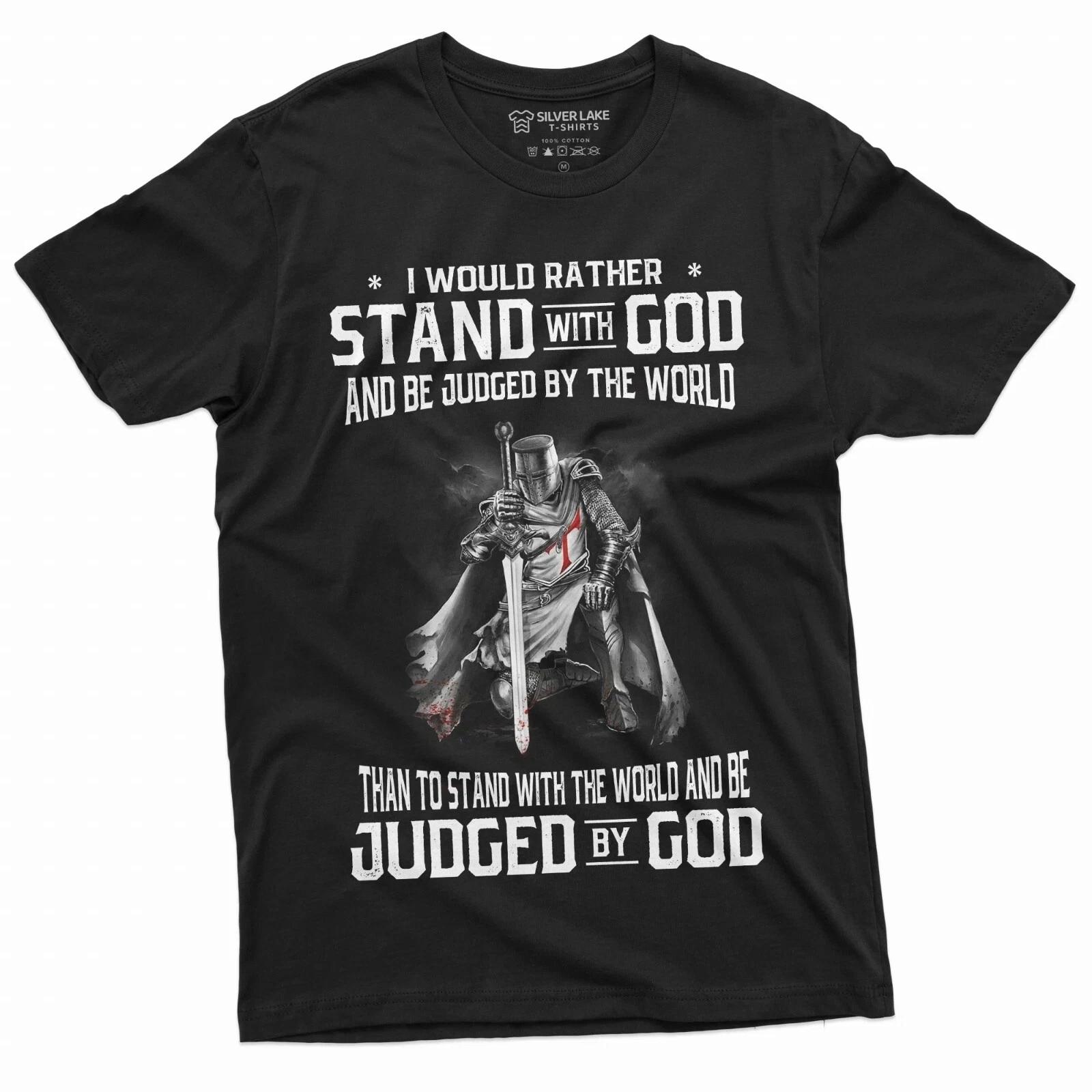 Men s God Jesus T shirt Stand by God Tee Shirt Jesus Christian Inspirational Tee S