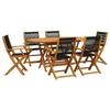 VidaXL 7pcs Garden Dining Set Black Polypropylene Solid Wood, Outdoor Dining Set, Room Furniture 3281709
