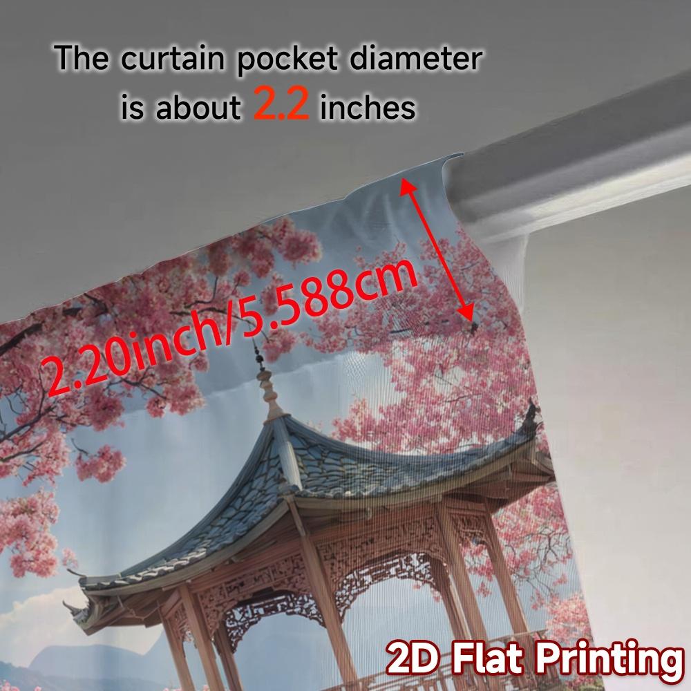 Set aus 2 minimalistischen flach bedruckten Vorhängen ohne Stange Blossom Haven Chic Polyester Art Deco Festlicher Vorhang Hergestellt