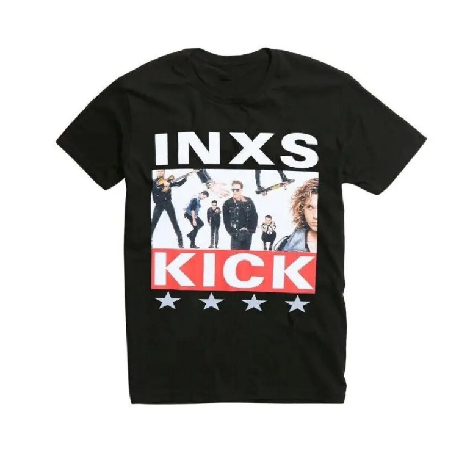 

INXS Kick Album Cover Music Retro T-Shirt Gift For Fans men Women Black XXXXXL чорний