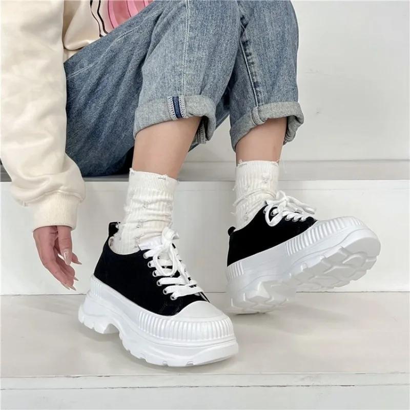 

Женские парусиновые повседневные кроссовки летние туфли на платформе и танкетке, увеличивающие рост, женские вулканизированные туфли для женщины zapatillas mujer 36