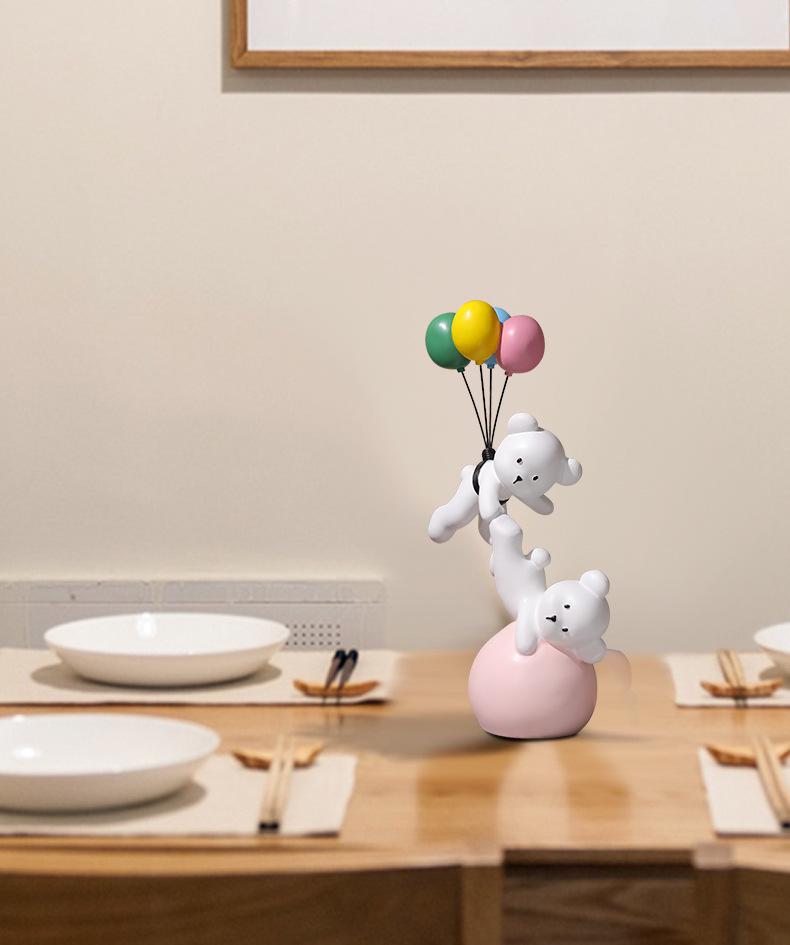 Balloon Bear Resin Figurine - Creative Decorative Gift