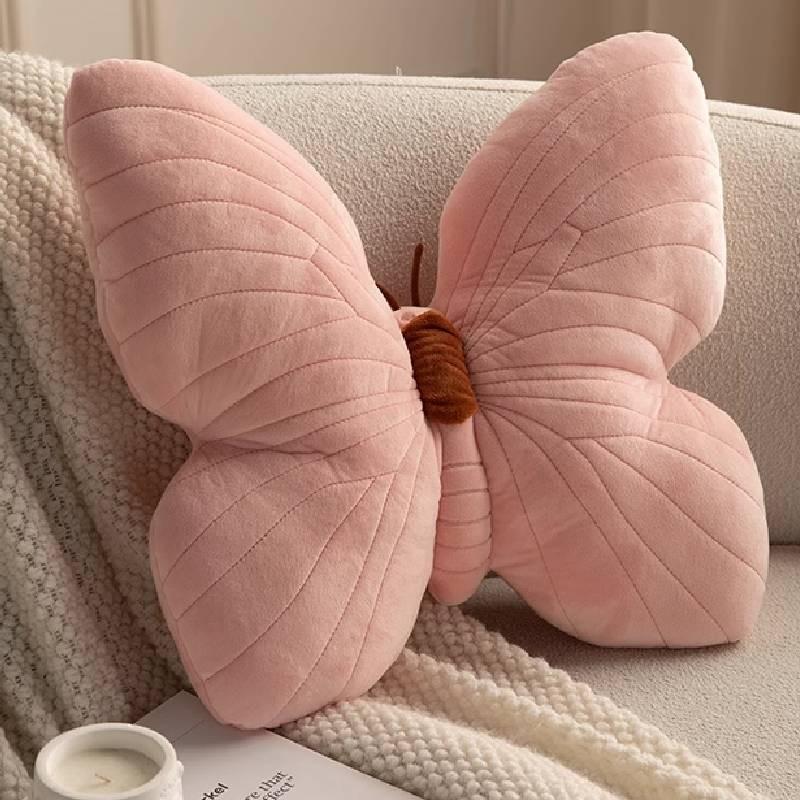Pink Butterfly Throw Pillow Plush Toy Sofa Back Cushion Decoration Gift Toys