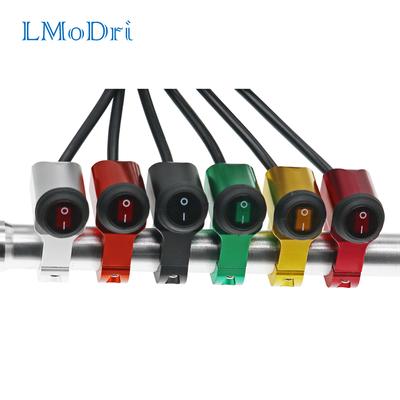LMoDri 7/8" 22mm Motorcycle Aluminium Alloy Switches Waterproof Headlight Switch and 3 Wires with Red Led Light