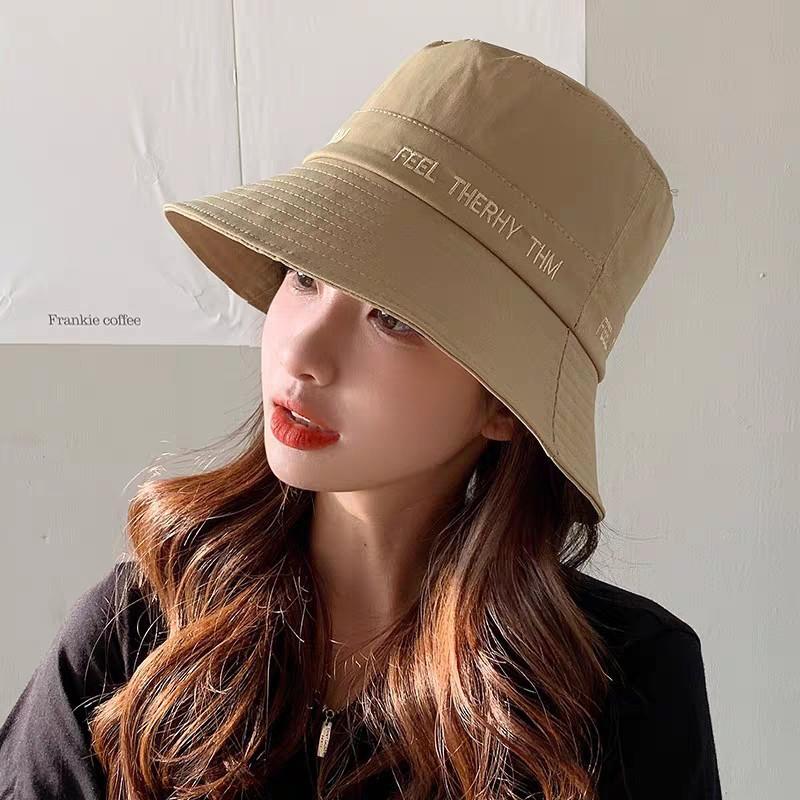 Cappello da donna estivo parasole per il viso piccolo cappello a secchiello copertura per il viso versione coreana cappello da sole protettivo cappello a secchiello