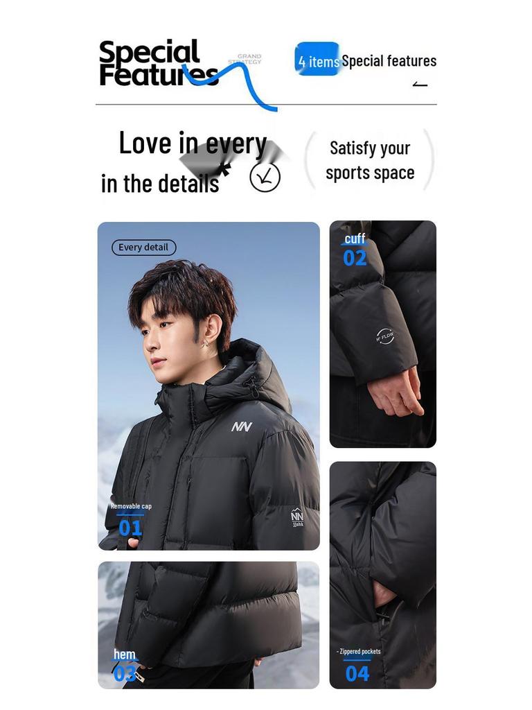 Men's Short Winter Down Jacket: Extreme Cold Protection & Warmth