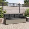 Vidaxl Banco de Jardín Plegable con Cojines, Gris, Ratán Sintético