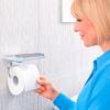 Tesa Deluxxe Holder Hanger For Paper With Shelf Without Drilling Metal Chrome