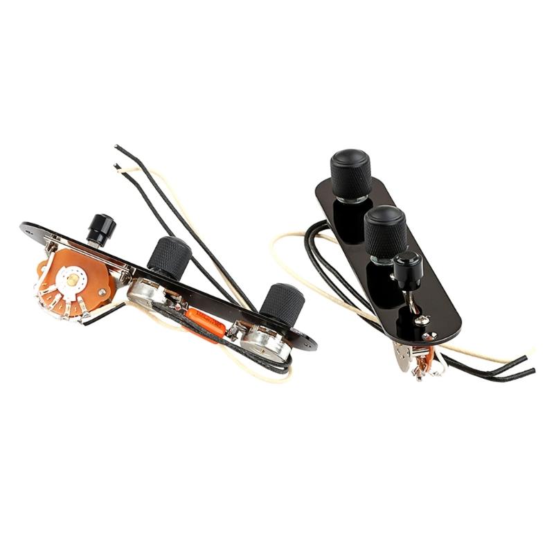 Guitar Control Plate 3 Way Switch Metal Prewired Control Plate Wiring Harness Knobs Standard Guitar Replacement Parts