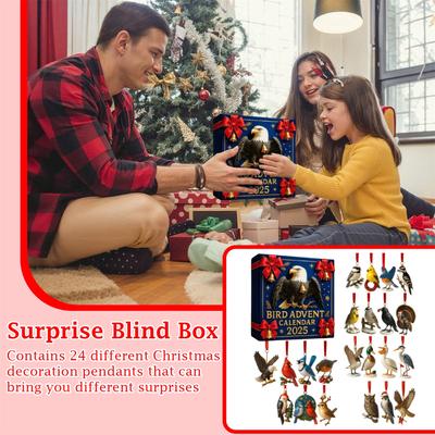 2D Ebene Blindbox Vogel Adventskalender Blindbox Weihnachtsbaumschmuck Acryl Anhänger