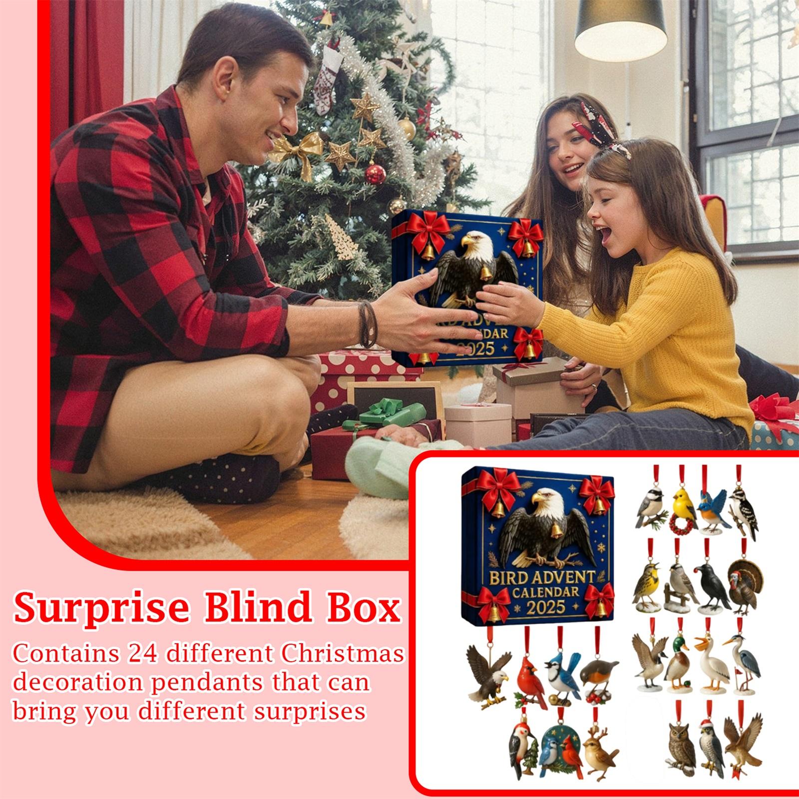 

2D Plane Blindbox Bird Advent Calendar Blindbox Christmas Tree Decoration Acrylic Pendant One Size