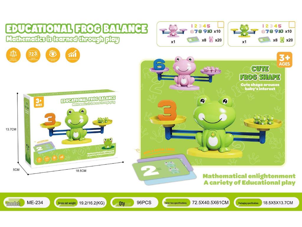 Children's Digital Frog Balance Toy – Early Learning Math Aid for Addition and Subtraction Skills in Kindergarten