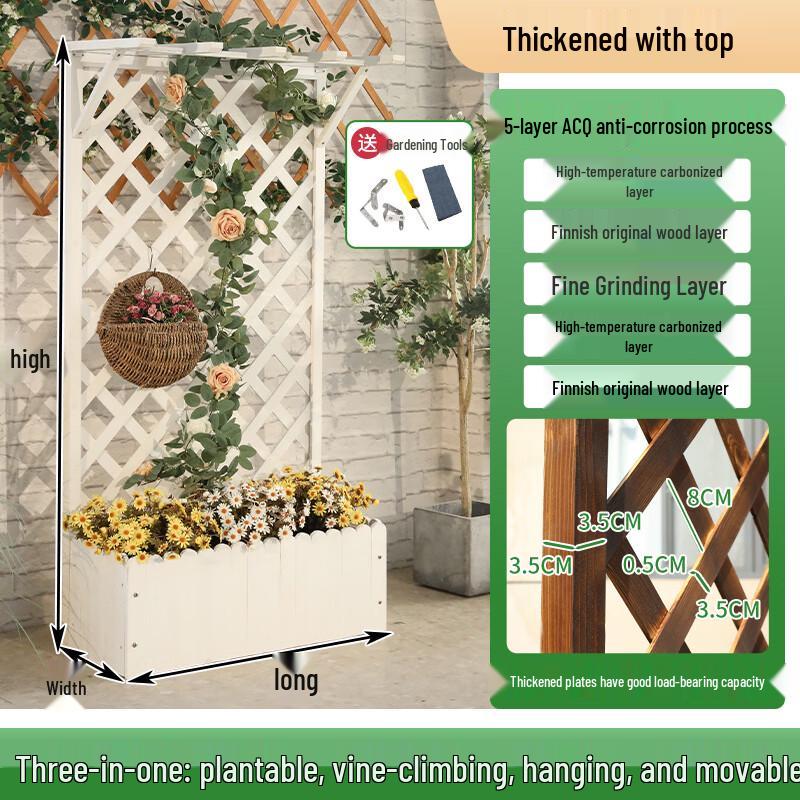 Деревянная решетка-клумба с крышей для улицы