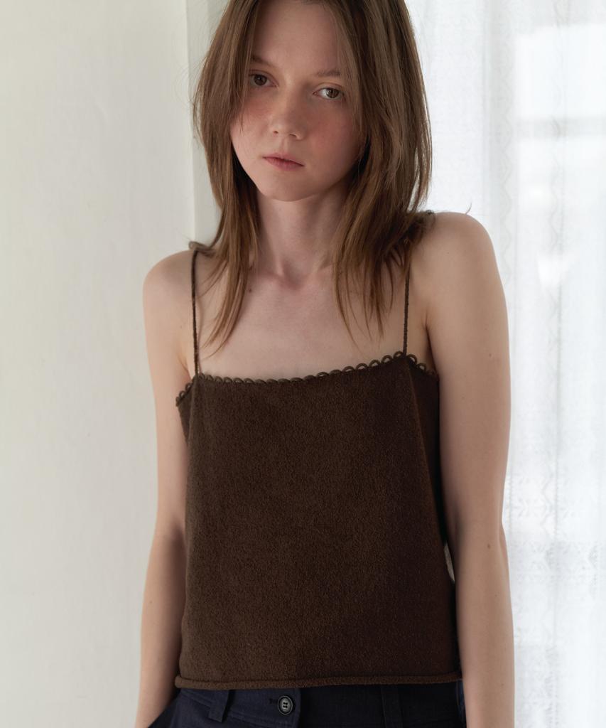 Aente Lace Sleeveless Knit - Brown