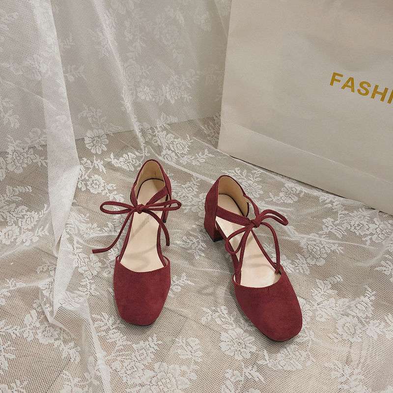 Dress Sandals Fairy Ins Fairy Wind Gentle Shoes 2020 Summer New Temperament Versatile Thick Heel Strap Single Shoes