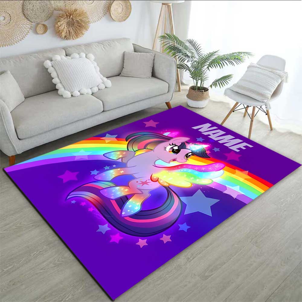 Little Pony (6) Customize your name rug, office chair cushion, home bedroom living room gift.