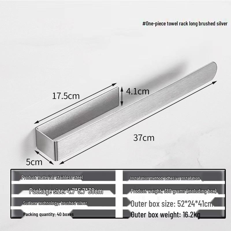 Stainless Steel Wall-Mounted Towel Bar and Hooks for Bathroom