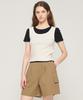 CARGOBROS FOR WOMAN Dot Layered Set Short Sleeve T-Shirt (Ivory/Black)
