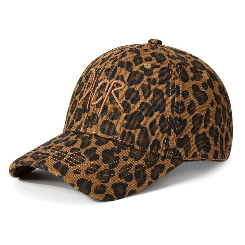 Korean Style Women's Distressed Leopard Print Duckbill Baseball Cap - Sun Hat for Outings
