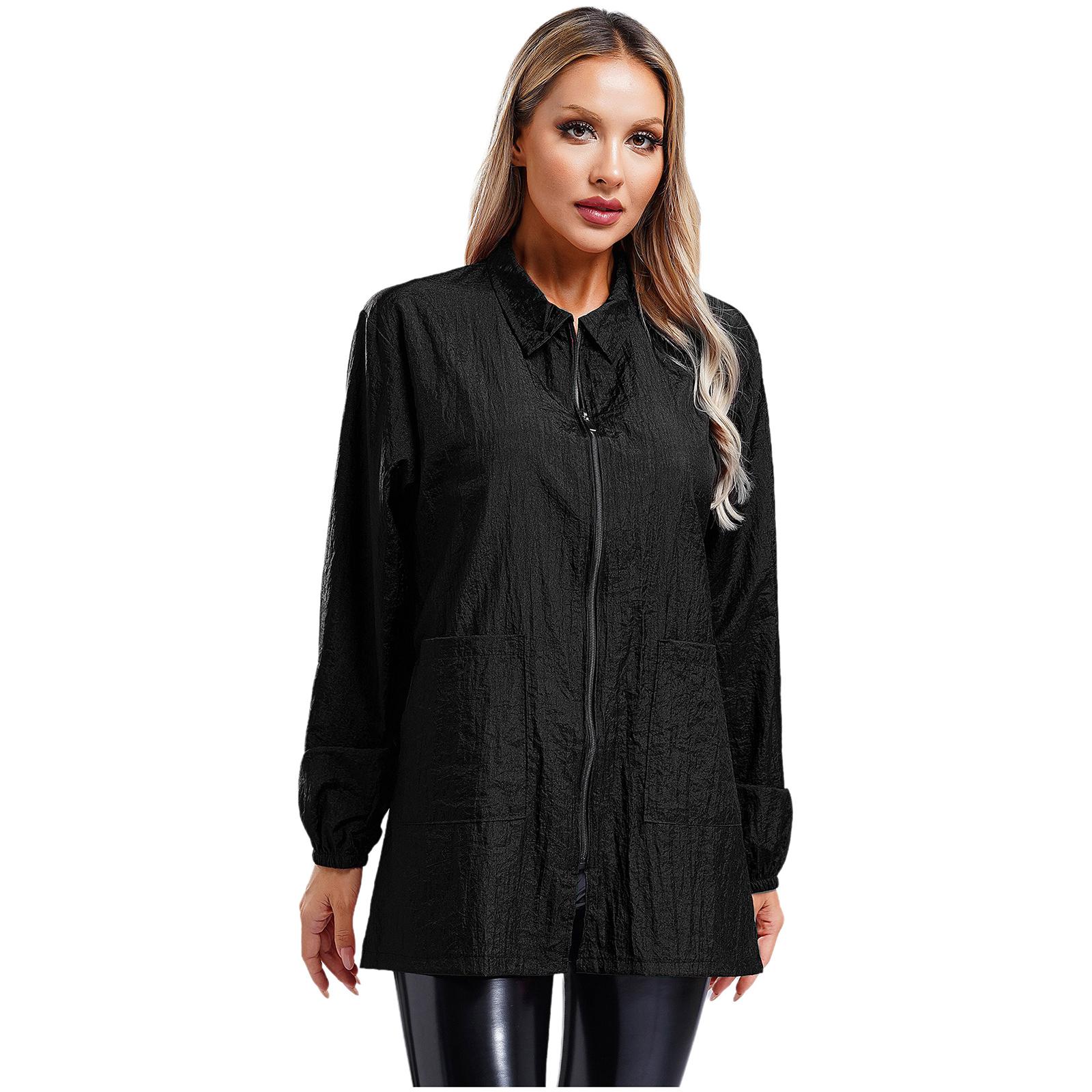 

Мужская и женская водонепроницаемая парикмахерская куртка с отложным воротником и длинным рукавом, дышащий салонный фартук, одежда для ухода за волосами