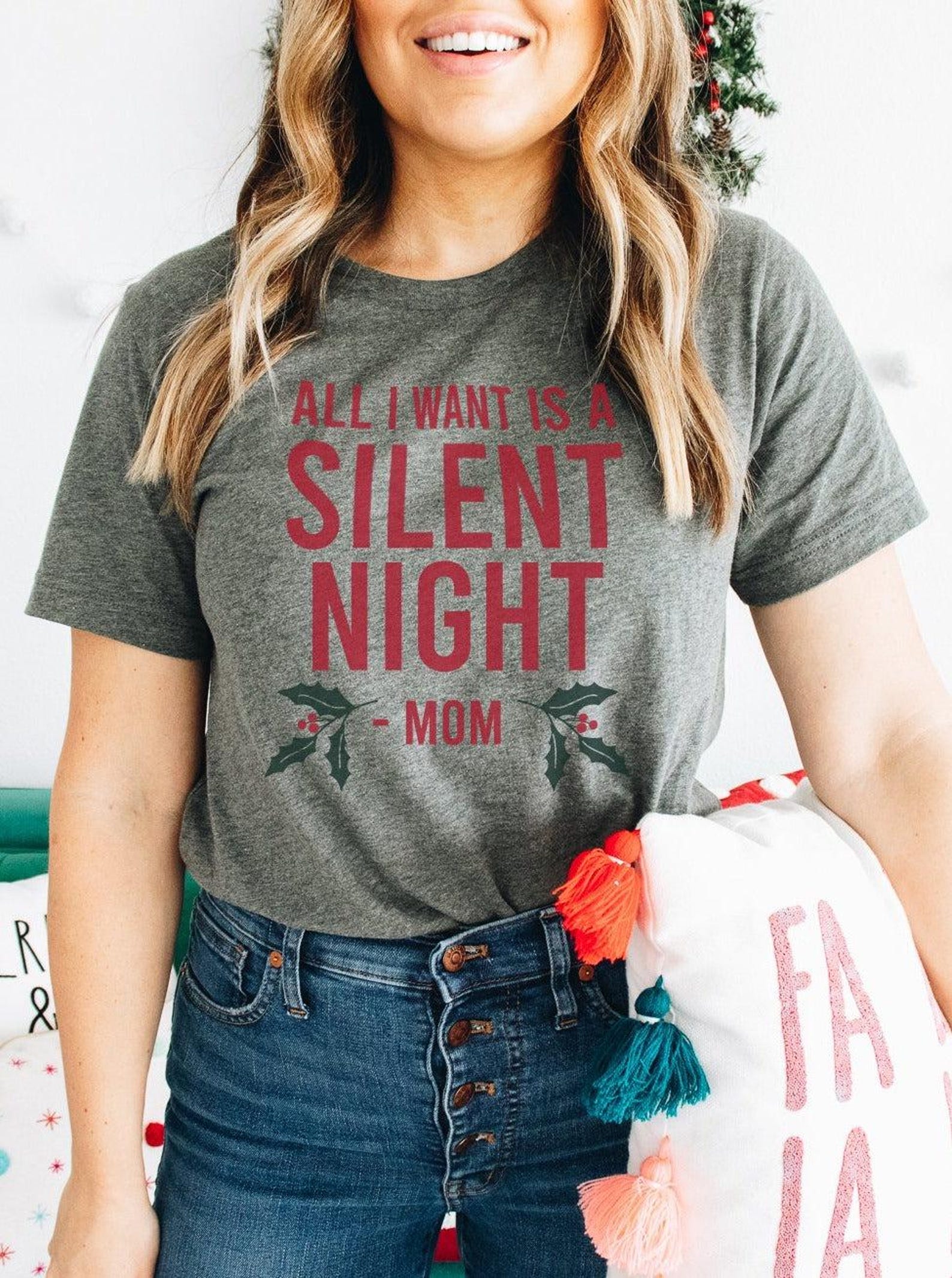 All I Want is a Silent Night | Seasonal T-Shirt | Ruby s Rubbish® S