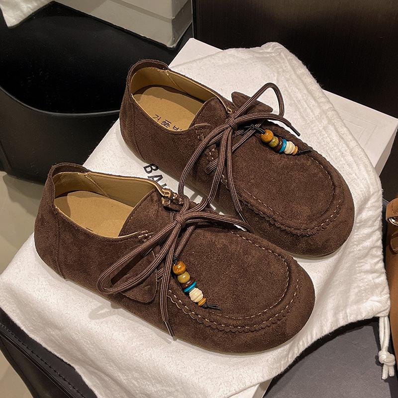 

Birkenstock shoes women s 2025 new autumn platform single shoes women s soft sole flat shoes retro versatile with skirt women s shoes 40