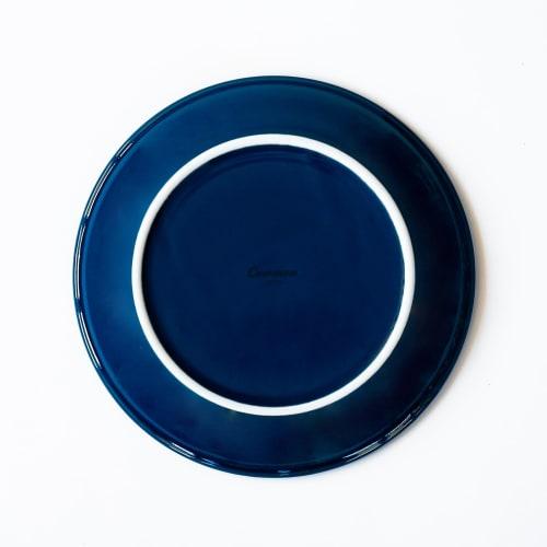 Saikaitoki Hasami Ware Common Plate, Navy Blue, Approx. 15cm Diameter, Microwave and Dishwasher Safe, Made in Japan, 13205