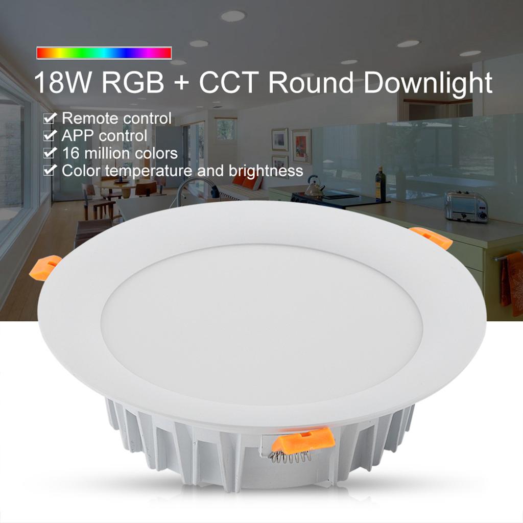 Milight 18W RGB+CCT Dimmable LED Panel Downlight Recessed Ceiling WiFi Light Bulb Lamp