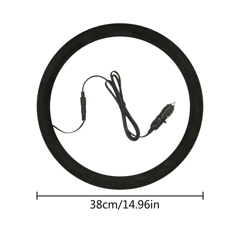Winter Heating Steering Wheel Cover Non-slip for DC 12V Quick Warmer Rapid Heat Soft Suede Cover Auto Winter Accessories