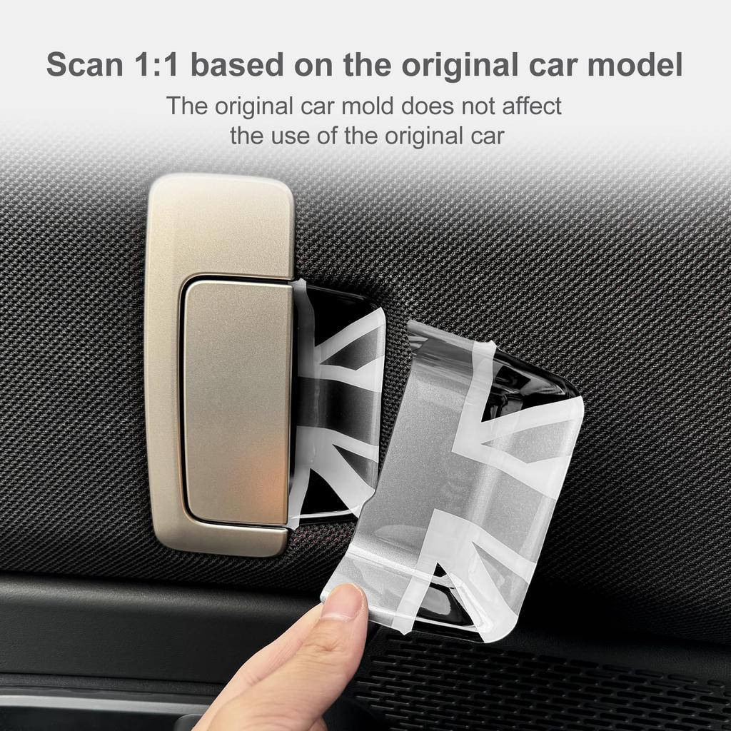 KUNGKIC Carbon Fiber Car Door Inner Grab Handle Cover for 2024 2023 2025 Mini Cooper ABS Decorative Car Accessories Countryman, Scratch-Resistant