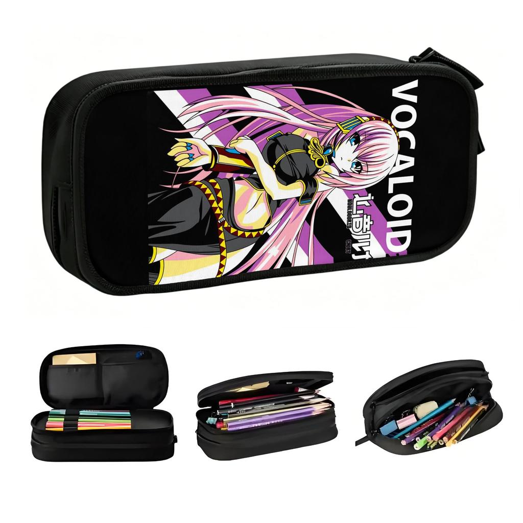 H-Hatsune M-Miku Girl Kawaii Pencil Cases for Girl Boy Big Capacity Vocaloid Anime Pen Box Bag School Supplies