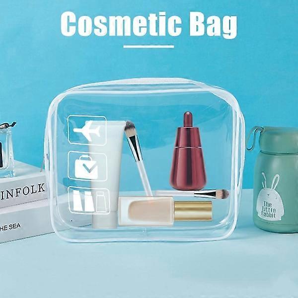 Transparent Toiletry Bag for Travel - Quart Size Approved for Liquids in Carry-On Luggage at the Airport Transparent Toiletry Bag (White)