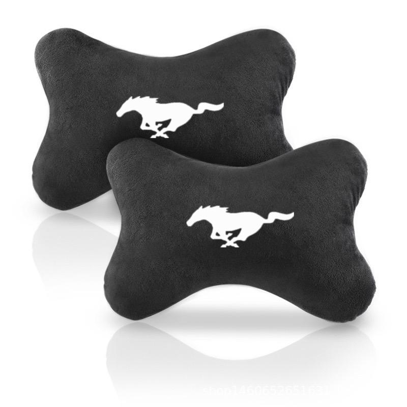 For Ford D258 Car Neck Pillows Both Side For Head Pain Relief Filled Fiber Car Pillow For Ford Mustang GT SHELBY Auto Accessories