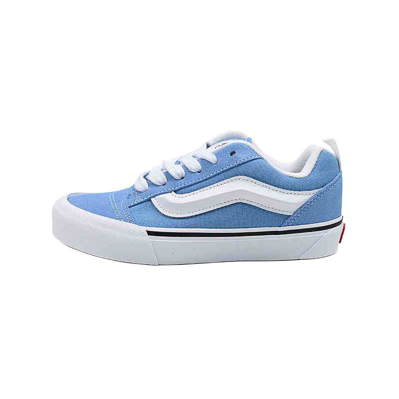Vans Knu Skool Fabric Cow Split Leather Trendy Comfortable Low Top Skate Shoes Unisex Sneaker Blue VN000D6CE2W