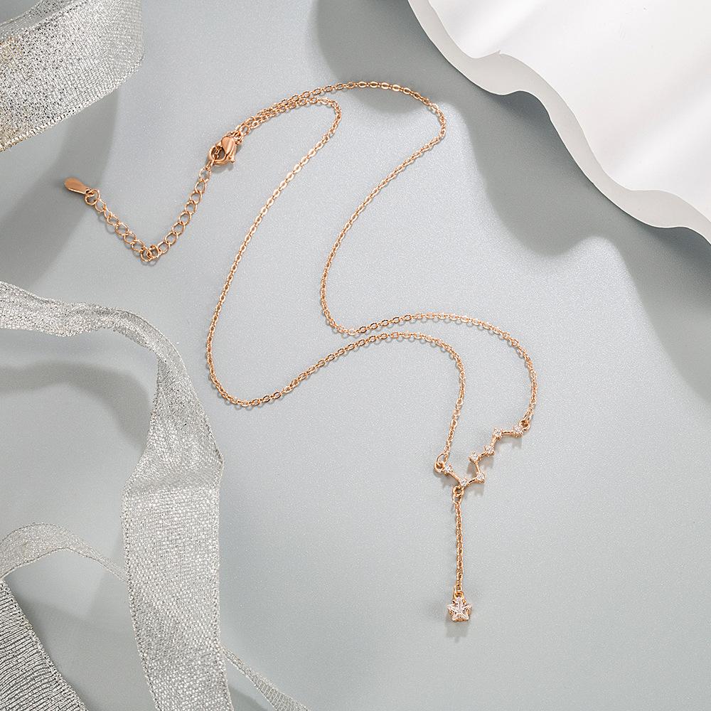 

Ожерелье из семи звезд Большой Медведицы, легкий роскошный дизайн, кисточка Sense Mori, изысканная цепочка для ключицы, легкая роскошь, продвинутый дизайн